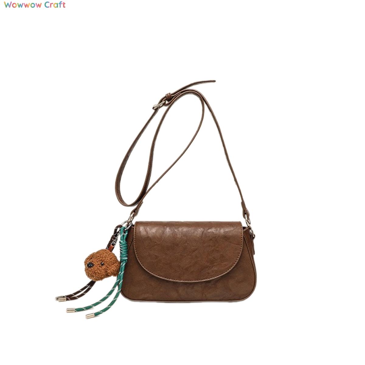 Shoulder Bags,Totes,Leather Bags,Black Brown Vintage Textured Leather Shoulder Bag - Leather Crossbody Bag